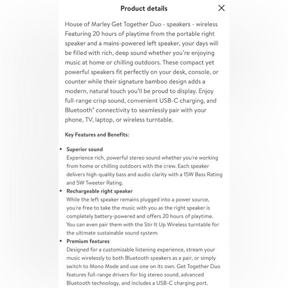 House of Marley Get Together Duo Wireless Bluetooth Speakers - Picture 6 of 6